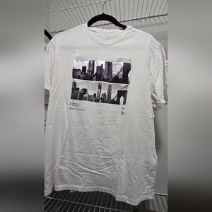 Armani Exchange White Cityscape Tee